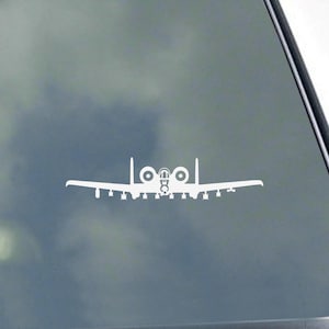 A-10 THUNDERBOLT II with Pave Penny Pod Pilot Crew Front View Vinyl Sticker Decal Warbird Air Force Warthog