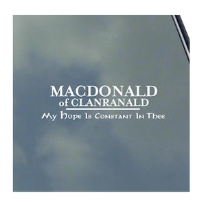 MACDONALD of CLANRANALD CLAN Crest Line vinyl sticker decal Truck Car Computer Scottish Celtic