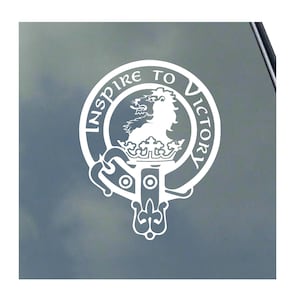 CURRIE (Family of) MacMhuirich Clan Vinyl Sticker / Decal Tartan Family Crest