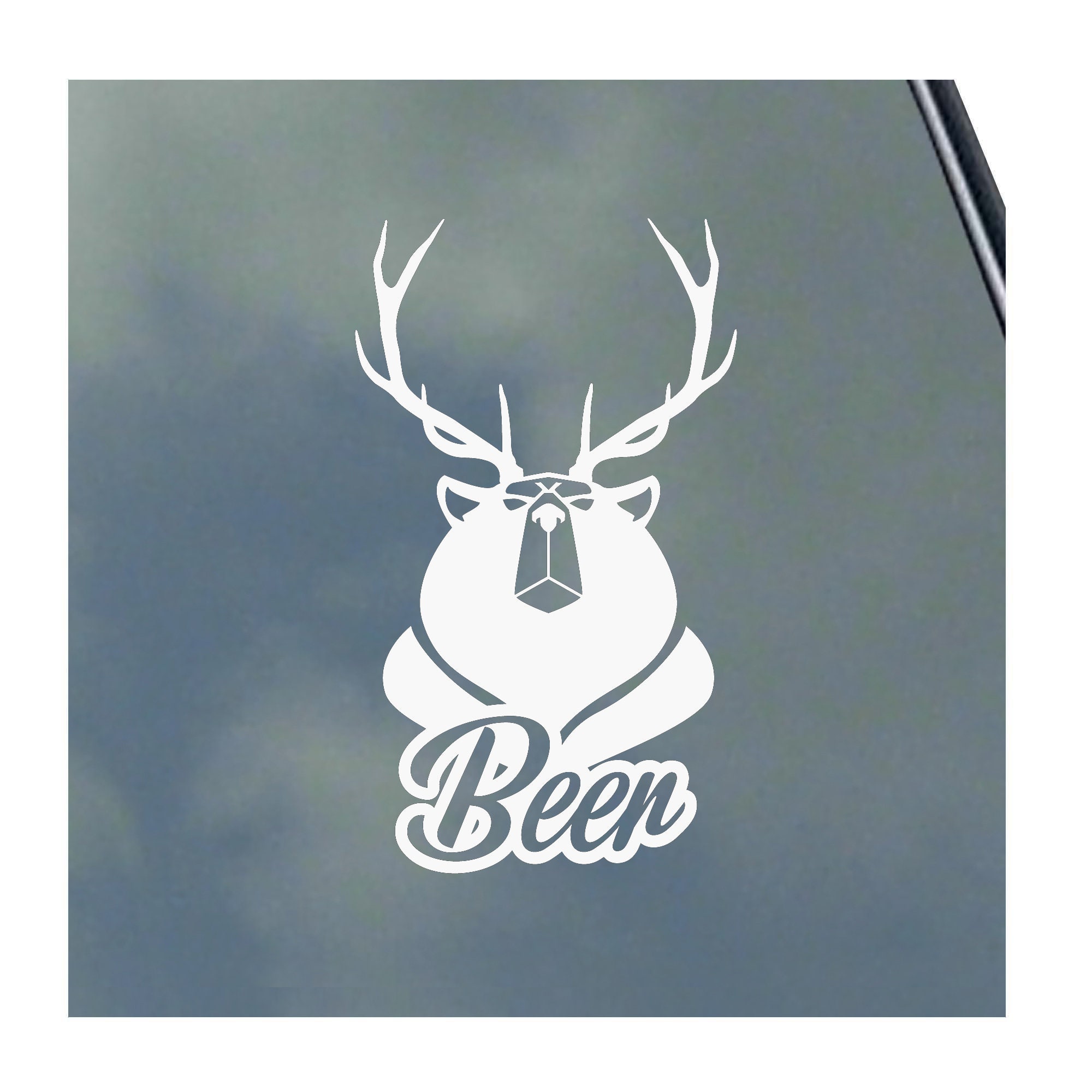 Beer Vinyl Sticker Bear Deer Combination Hunter Hunting Skull Sportsman Car Truck Windows