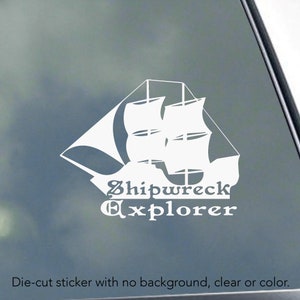 SHIPWRECK EXPLORER Sticker Hunter Wrak Duiken DIVER Auto Vrachtwagen Boot Ramen
