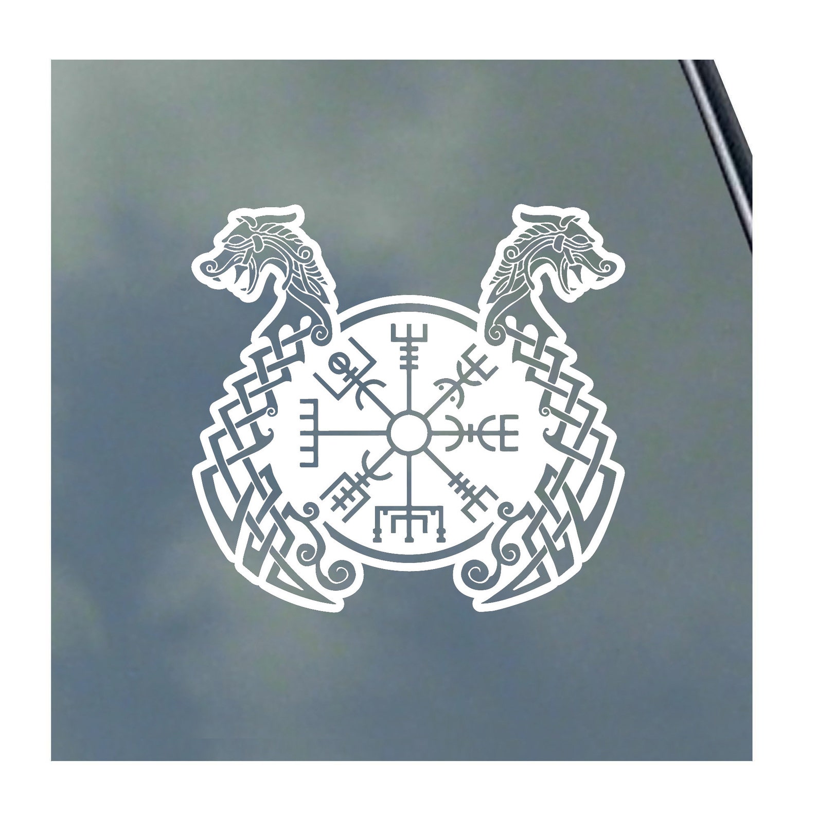 Norse PROTECTION RUNE with DRAGONS vinyl sticker decal Asatru Etsy