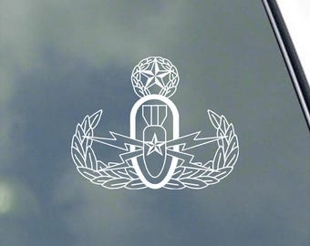 Navy EOD Master Badge Vinyl Sticker Decal Tech US Veteran Icon Pirate Skull Elite Explosive Specialist