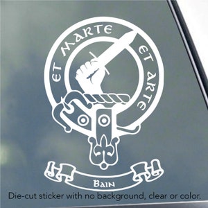 BAIN CLAN CREST vinyl sticker decal Truck Car Computer Scottish Celtic