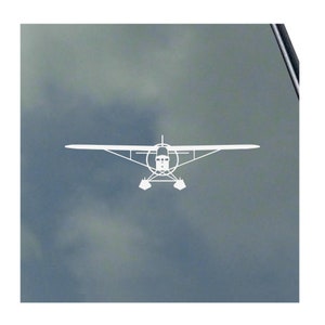 May include: A white silhouette of a seaplane with floats on a blue background.