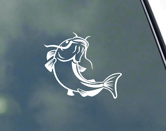 Catfish 01 Vinyl Sticker Sportsman Fishing Noodling Noodle Hook Fish Hunting Hunter Car Truck Windows