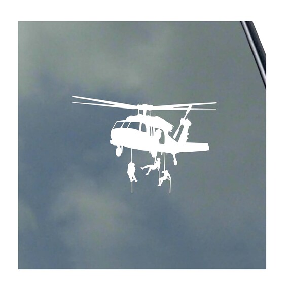 UH60 BLACK HAWK Pilot With Rappelling Vinyl Sticker Decal Etsy