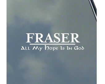 Fraser Scottish Clan Line Text vinyl sticker Truck Car Computer Scottish