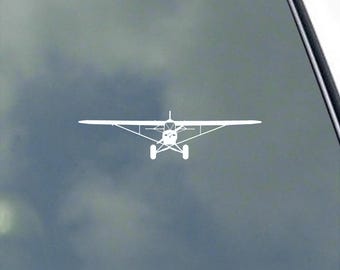 PA-18 Super Cub Pilot Front View Vinyl Sticker Decal by KLO Graphics Bush Flying Banner Glider Towing Freight