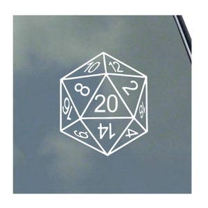 20 SIDED DICE Line vinyl Sticker / Decal Roleplaying Game Role Play RPG Pen and Paper