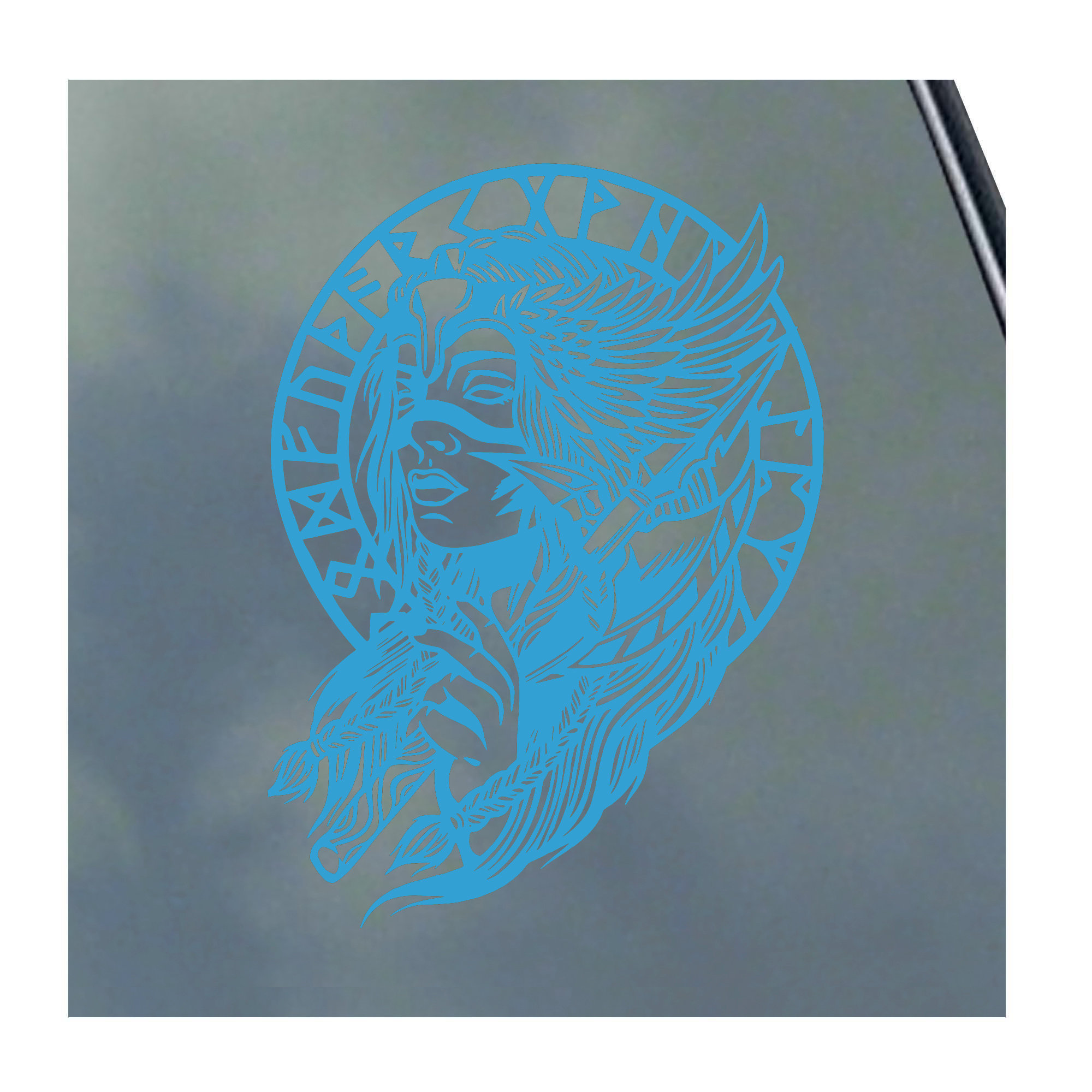 Valkyrie With Protection Rune Vinyl Sticker Decal Asatru Norse God Odin ...