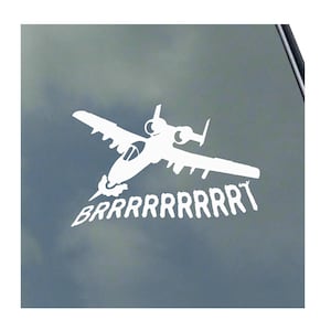 A-10 THUNDERBOLT II Pilot Firing BRRRT Crew Shark Face vinyl sticker decal Warbird Air Force Warthog
