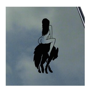 BDSM WOMAN With WOLF Vinyl Sticker Decal Kink Domme Sexy Master