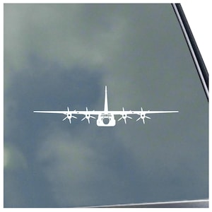 C-130J SUPER HERCULES Pilot Front View Vinyl Sticker Decal Air Force Military Transport Crew Refuel
