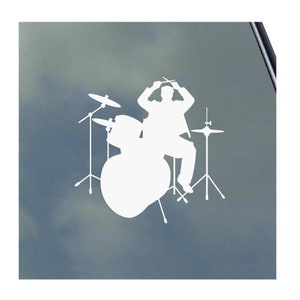 Drummer Vinyl Sticker Decal Rock N Roll Heavy Metal Acoustic Alternative Drumset