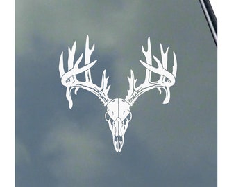 DEER ANTLERS Vinyl Sticker Buck Skull Hunter Hunting Sportsman Car Truck Windows