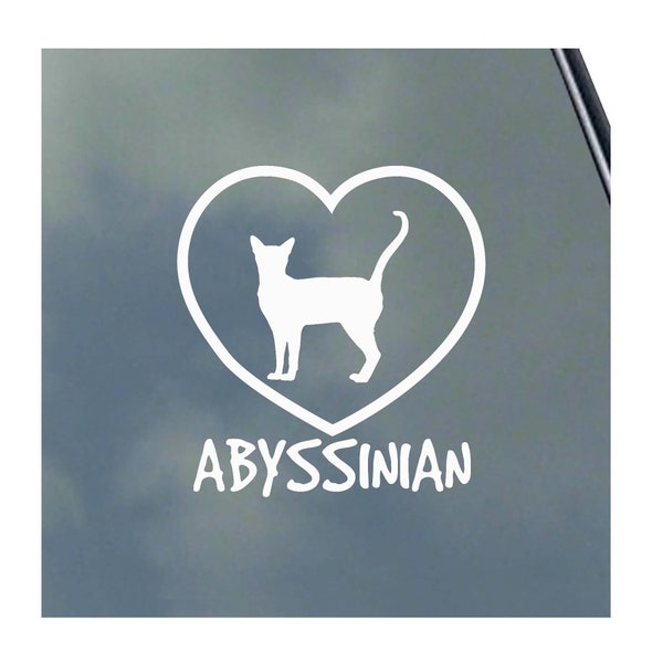 Abyssinian Vinyl Sticker I Love My Pure-Bred Proud Trainer Groomer Breeder Adoption