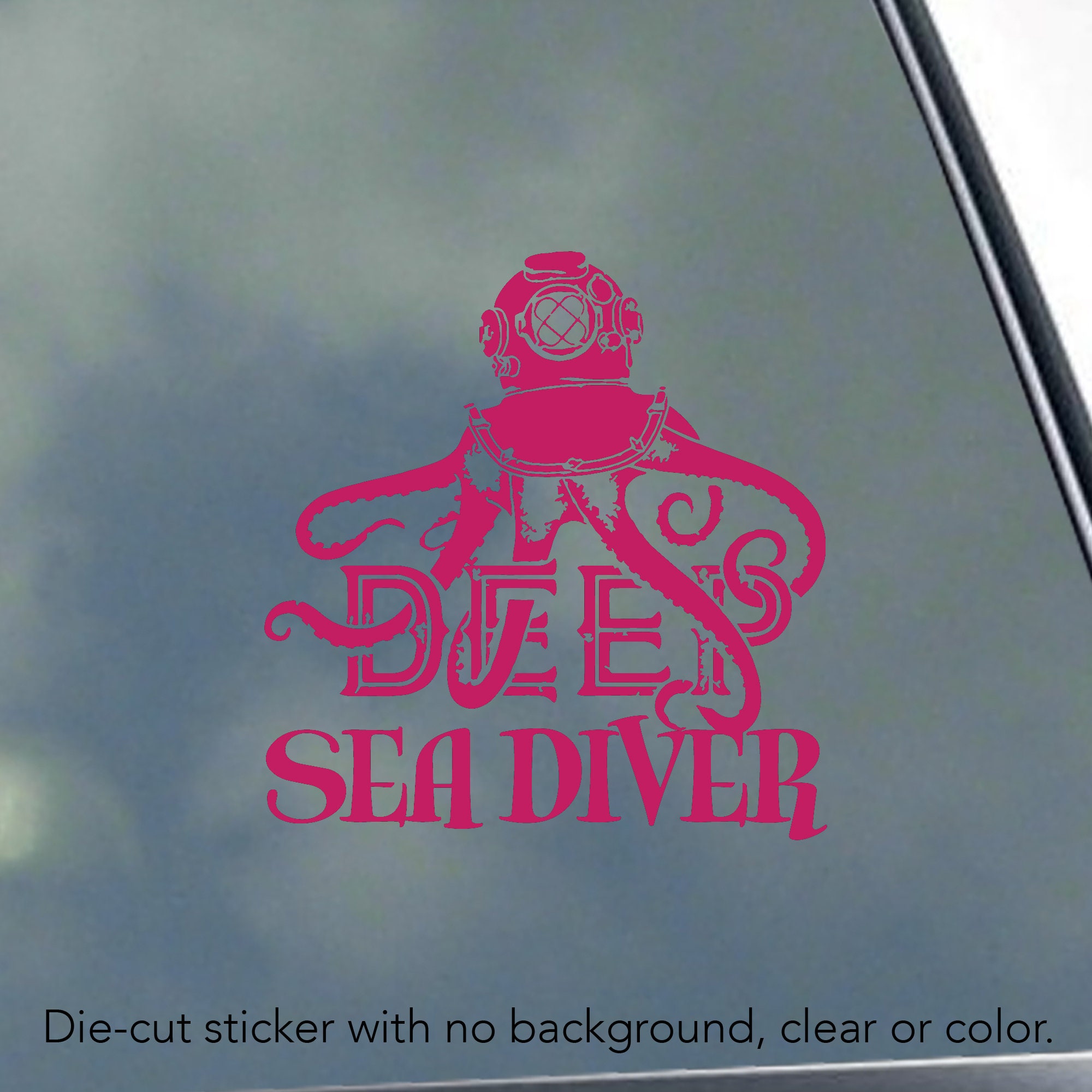 DEEP SEA DIVER W Octopus Vinyl Sticker / Decal Ocean Scuba Dive Ocean ...