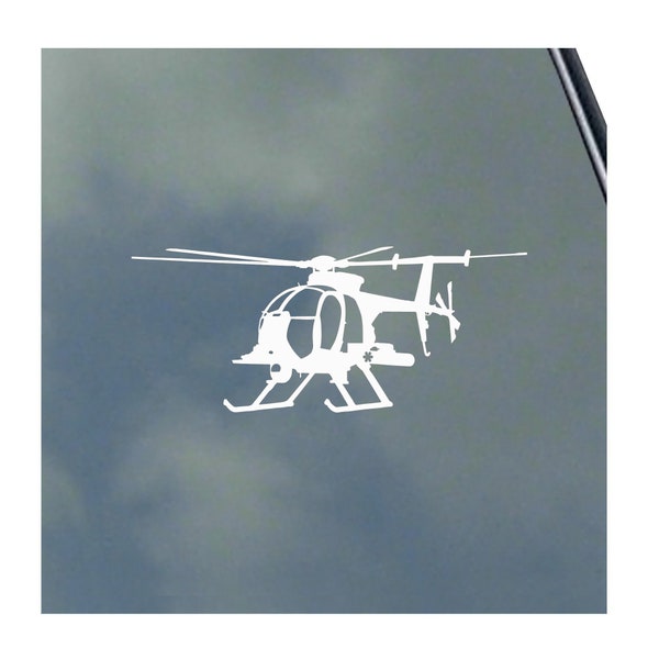 AH-6J Little Bird Pilot 3/4 View Vinyl Sticker Decal MH-6 Killer Egg Veteran Army