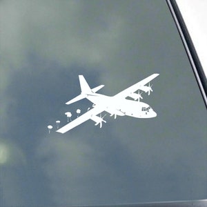 C-130J SUPER HERCULES avec pilote de largage de troupes vue de face en vinyle autocollant armée de l&#39;air équipage de transport parachutiste parachutiste