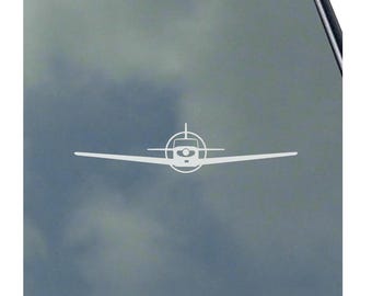 PA-24 Commanche Pilot Front View Vinyl Sticker Decal by KLO Graphics Private Aviator Flight School Trainer