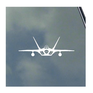 F-22 RAPTOR Pilot FRONT View with Exterior Fuel Tanks Vinyl Sticker Decal USA Air Force Veteran