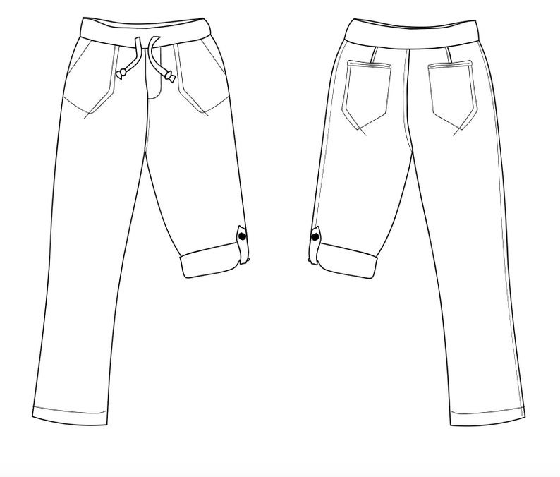 MBJM High Tide Trousers PDF Sewing Pattern Prem./Small | Etsy