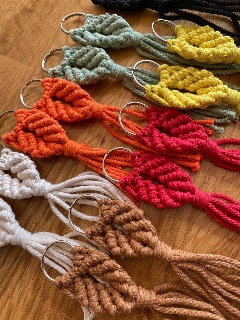 INFUNLY Kit De 4 Porte-clés En Macramé De Style Bohème Avec Boucles En