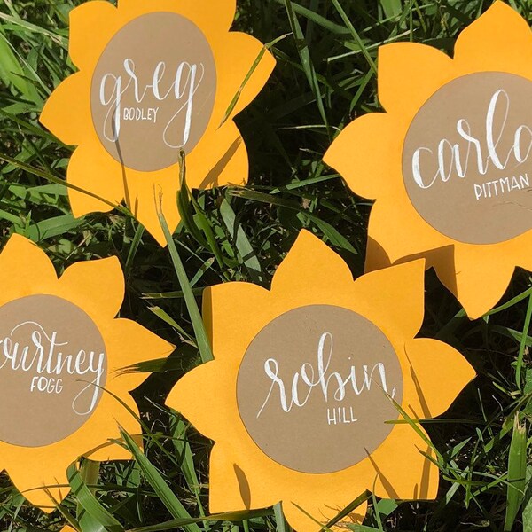 Sunflower Place Card - Etsy