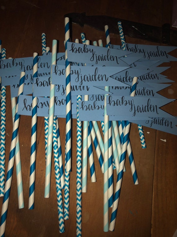 Party Supplies Wedding Reception Decor Paper Straws Place Etsy