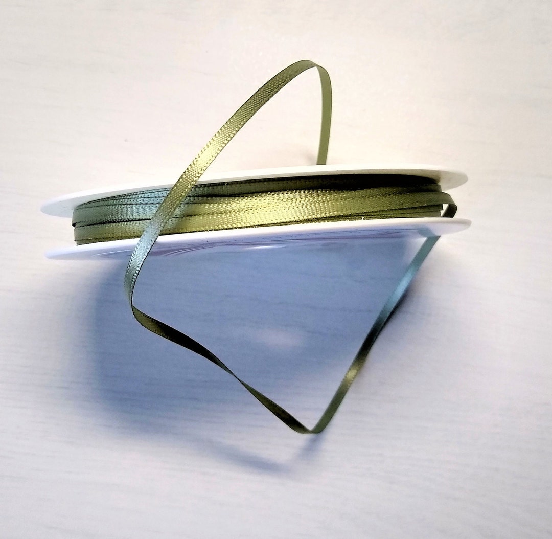Sage Green 3 Mm Satin Ribbon, Thin 3 Mm Shindo Ribbon Card Making