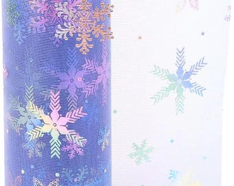 Christmas Organza Foil Snowflake on Purple 6 inches