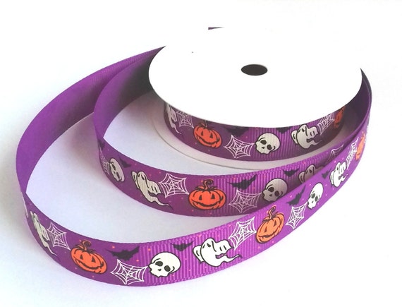CLEARANCE 2 METRE LENGTH SKULL RIBBON HALLOWEEN CARD MAKING CRAFT EMBELLISHMENT