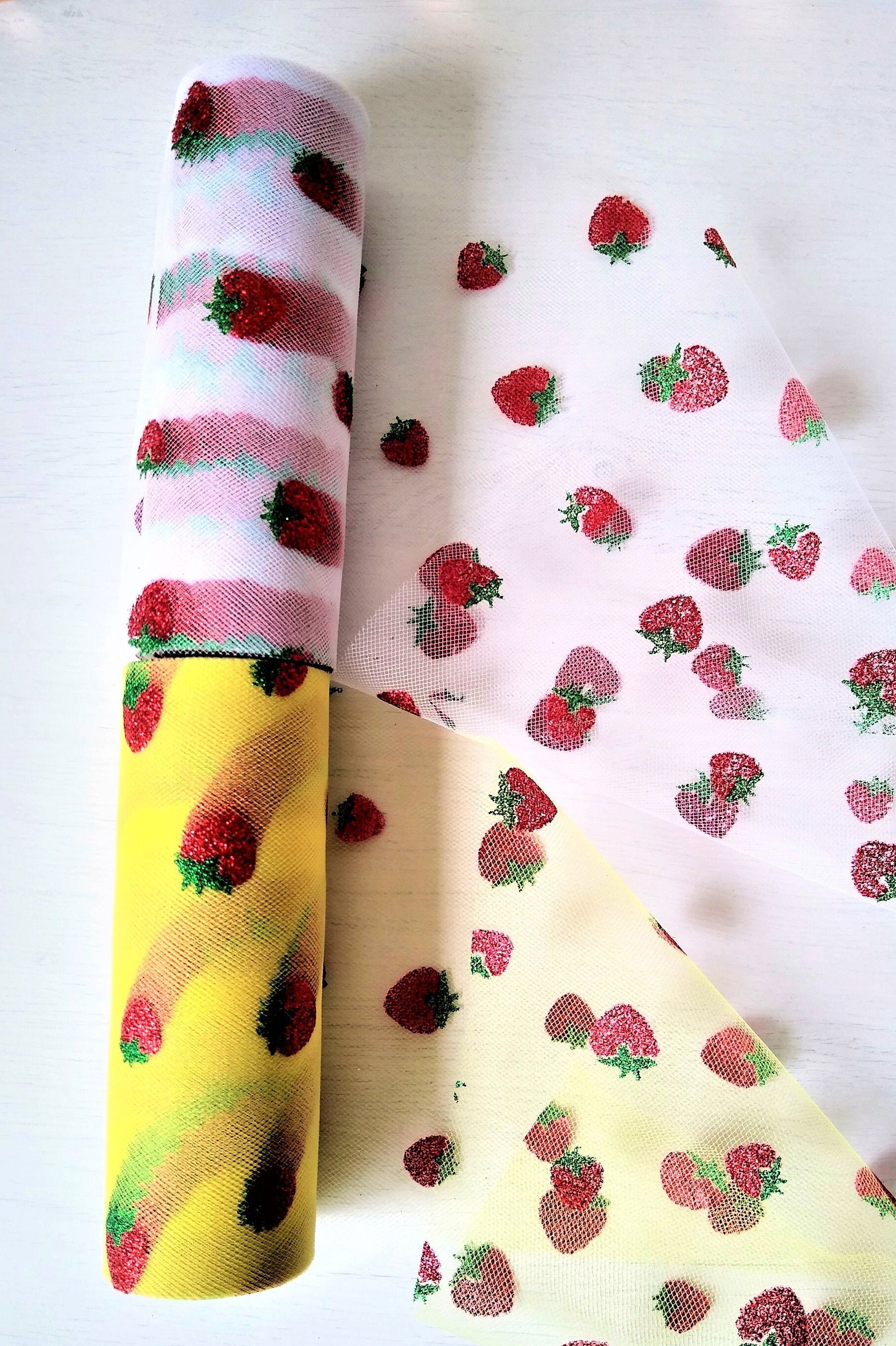 glitter strawberry tulle