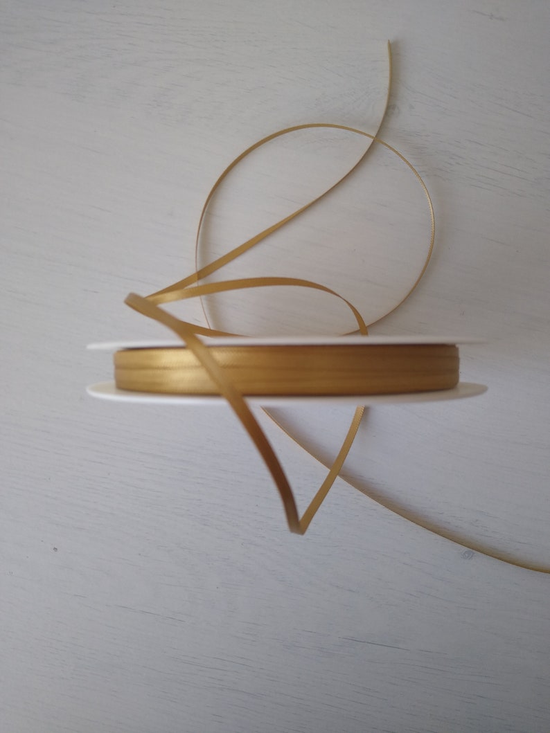 3 Mm Satin Gold Golden Ribbon Thin 3 Mm Shindo Ribbon Gold Etsy UK