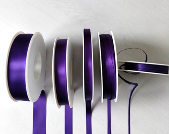Purple Satin Ribbon: Sewing, Crafting, Gift Wrap - By the Metre