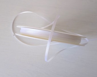 3mm White Satin Ribbon: Italian Options Trim, Card Making (2 Metre Lengths)