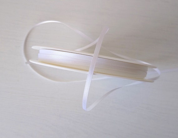 3 mm Satin White Ribbon, Thin 3 mm Shindo Ribbon, White Satin Ribbon, Card  Making Ribbon Craft Supplies White 3 mm Ribbon Trim 2 metre's