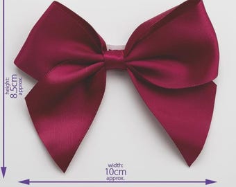 Lazos autoadhesivos de satén burdeos de 10 cm de ancho para manualidades, invitaciones,