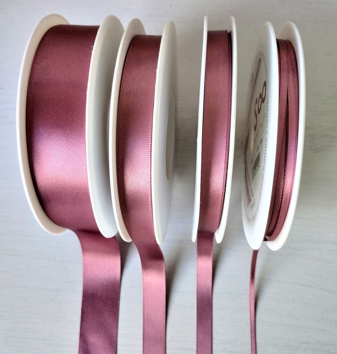 Satin Ribbon Dusky Pink 10mm, 15mm, 25mm & 3 Mm, Satin Dusky Pink Ribbon,  Craft Ribbons, Hair Bow Ribbons, Gift Wrapping Ribbons Card Making 