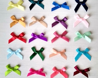 Satin Ribbon Bows: 20 Small Pre-Tied Bows for Crafts