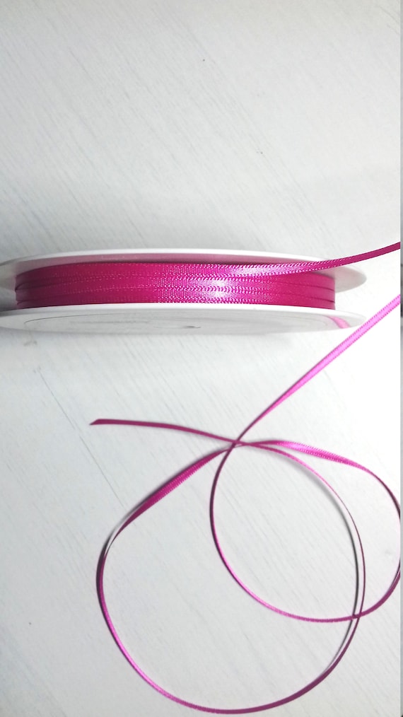 3 Mm Satin Magenta Hot Pink Satin Ribbon Thin Shindo Bright Pink Ribbon  Card Making Ribbon Craft Supplies 1/8 Sold in 2 Metre Lengths 