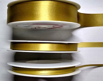 Gold Satin Ribbon: Festive Craft & Sewing Supplies (3 10 15 and 25 mm)