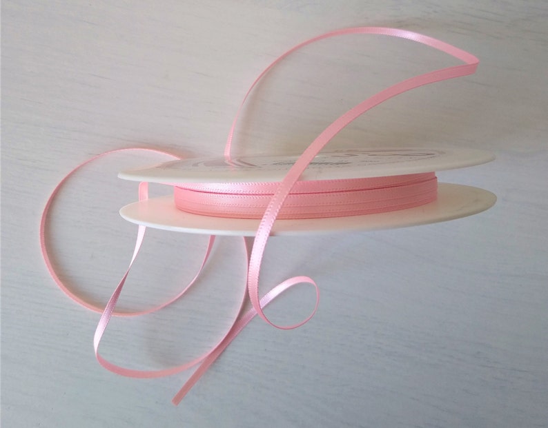 3 mm Satin Light Baby Pink Ribbon Thin 3 mm Shindo Ribbon Etsy