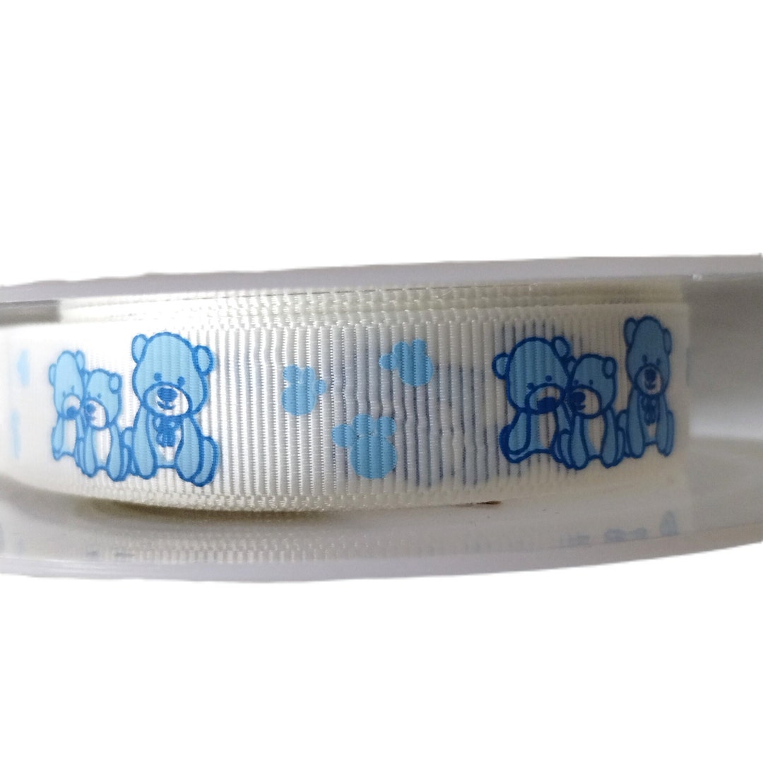 Blue Teddy Bear Grosgrain Ribbon, Baby Shower Gift Wrap (16mm) - Etsy