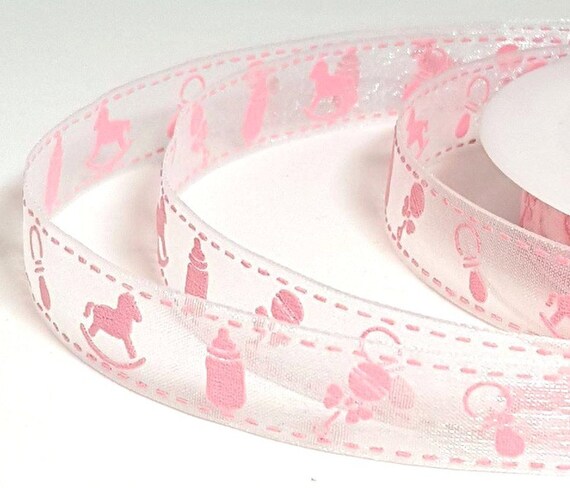 Its a Boy Girl Baby Shower Blue Pink Organza Ribbon 1 Yard *Buy 2 get 10/% off*