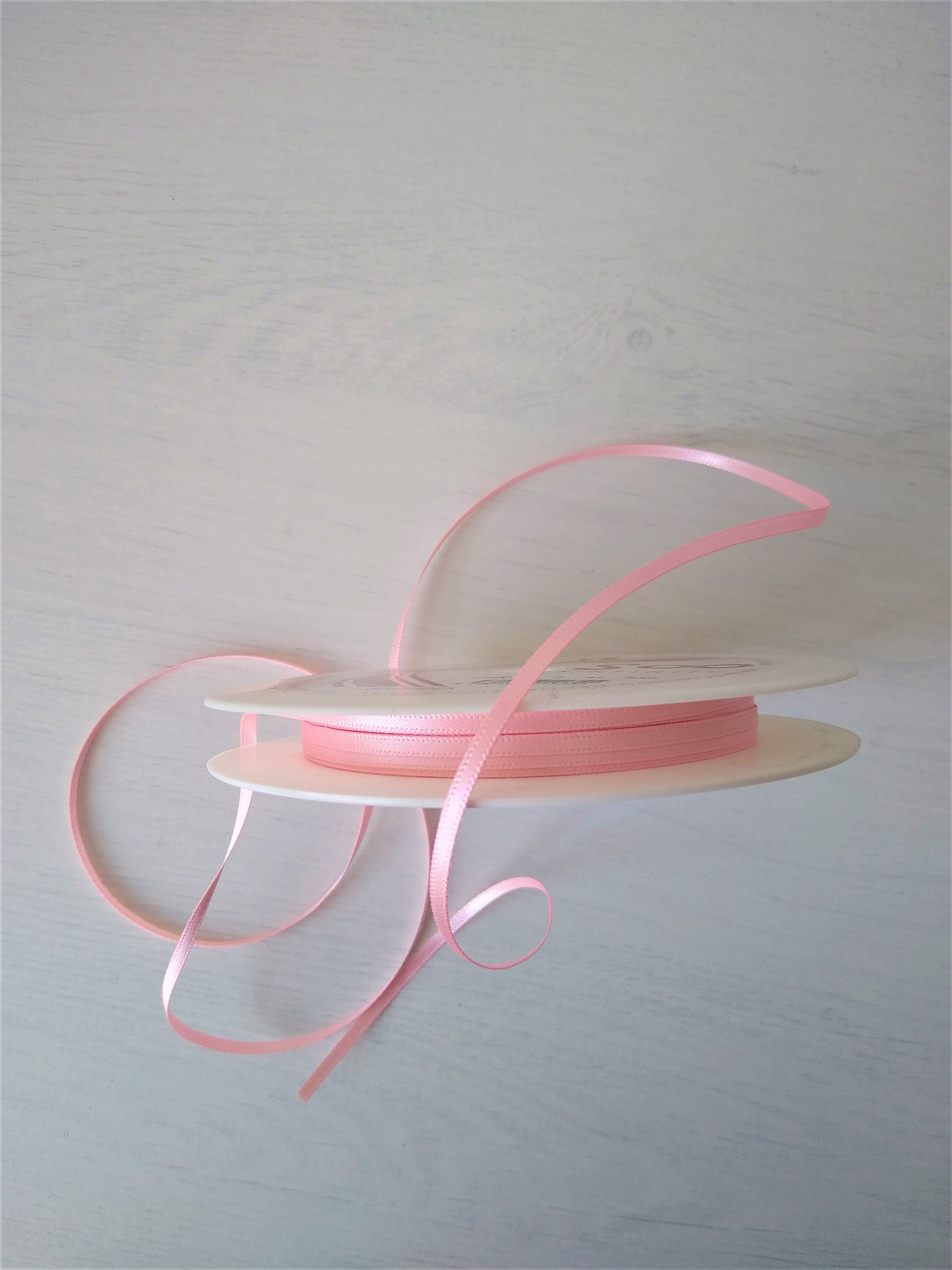 3 Mm Satin Light Baby Pink Ribbon, Thin 3 Mm Shindo Ribbon