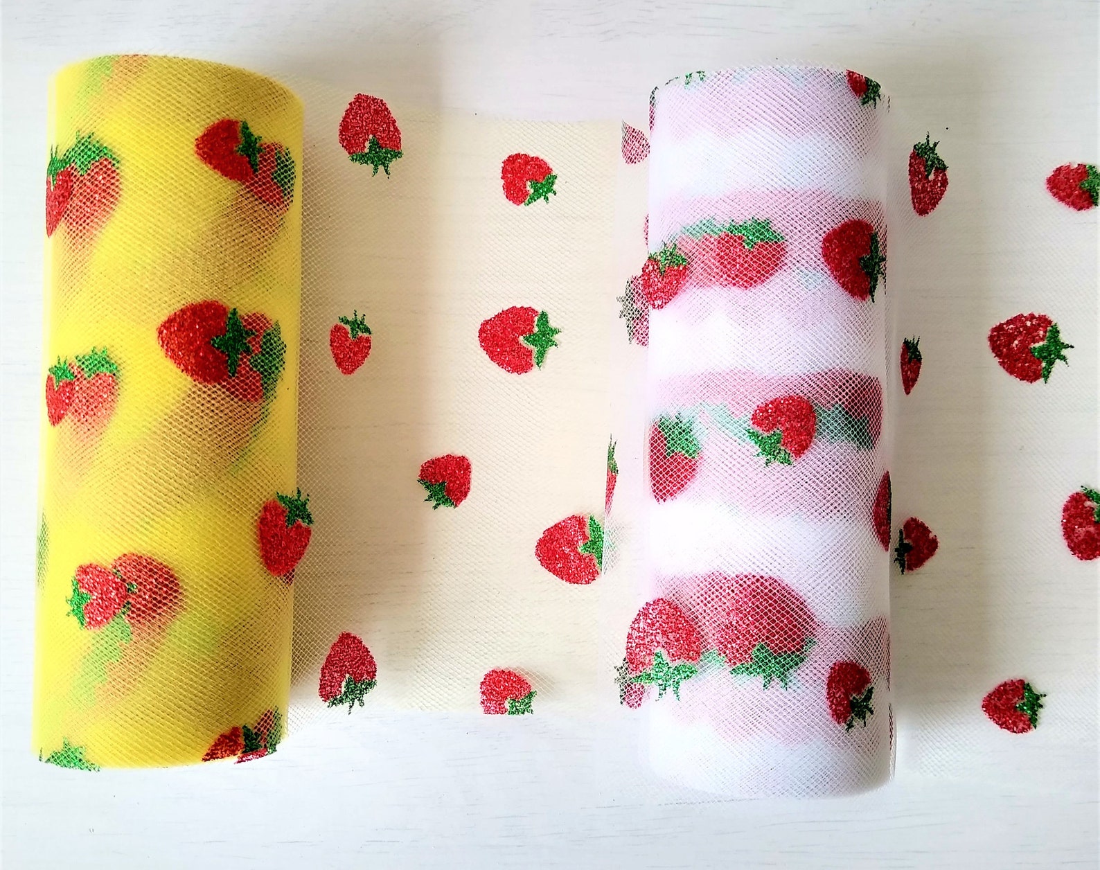 glitter strawberry tulle