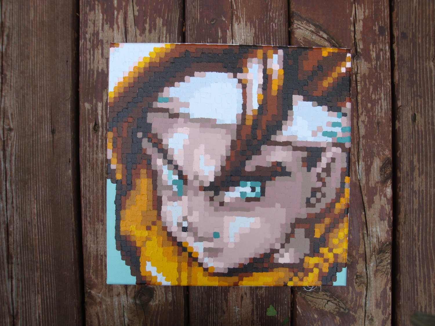 Chrono avatar pixel painting 12x12 canvas | Etsy