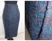 Vintage Mohair Wool Blend Skirt Purple Lilac Rainbow Mohair Skirt